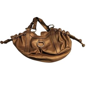 Mondani Elegant Brown Metallic Copper/Brown Leather Handbag, NWOT